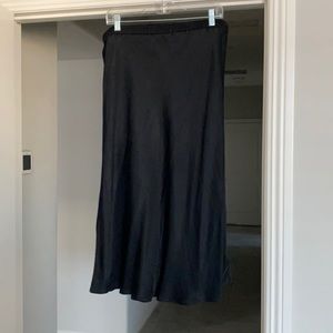 NWT XL black charmeuse bias skirt